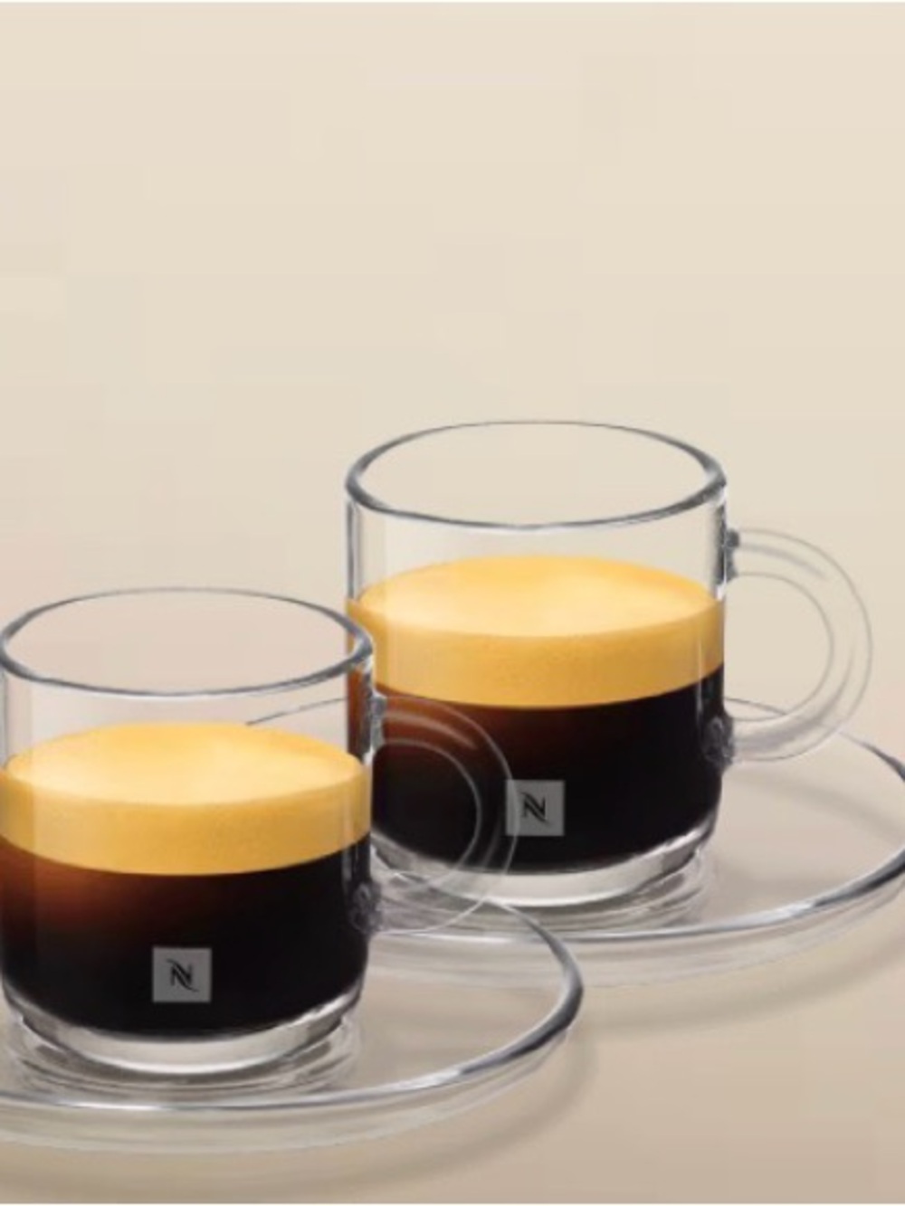 Set of 4 Nespresso Vertuo Espresso Coffee Mugs with saucers
Tempered glass